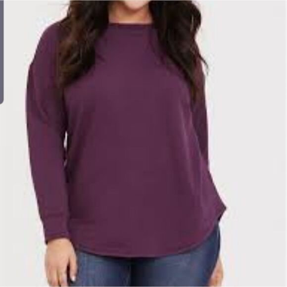Torrid BURGUNDY PURPLE PULLOVER SWEATSHIRT Sz 2 - Picture 1 of 5
